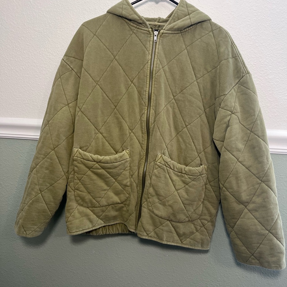 Forever 21 Green Utility Jacket with Hood
